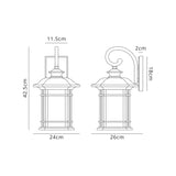 Chambers Large Wall Lamp, 1 x E27, Brushed Black Gold/Seeded Glass, IP54, 2yrs Warranty