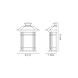 Chambers Half Wall Lamp, 1 x E27, Brushed Black Gold/Seeded Glass, IP54, 2yrs Warranty