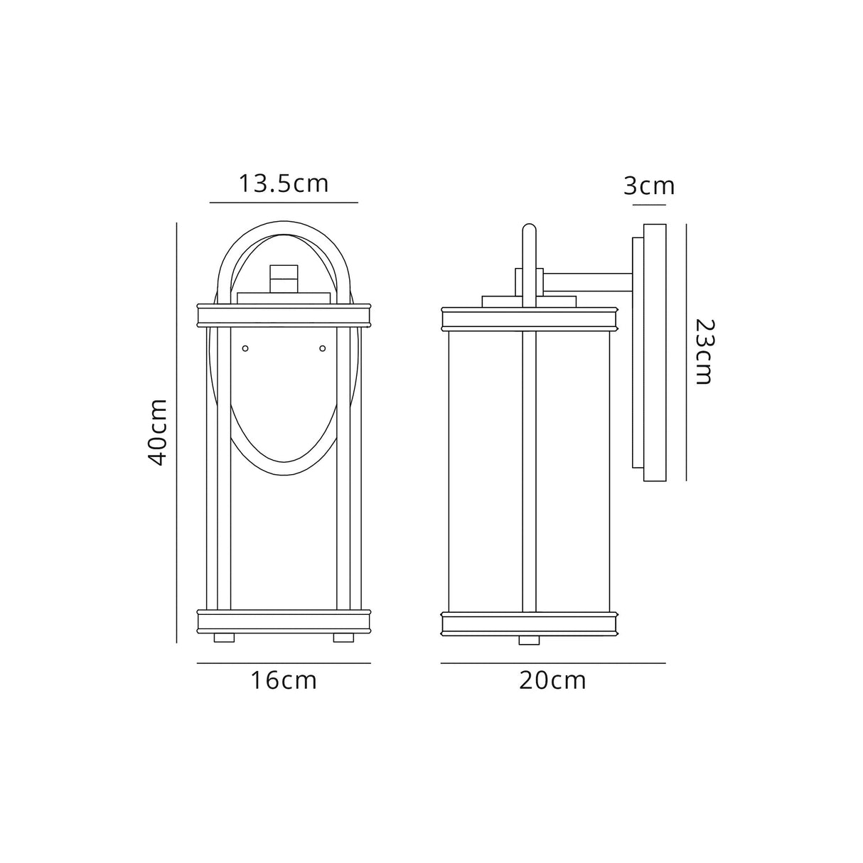 Hawke Large Wall Lamp, 1 x E27, Black & Gold/Clear Glass, IP54, 2yrs Warranty
