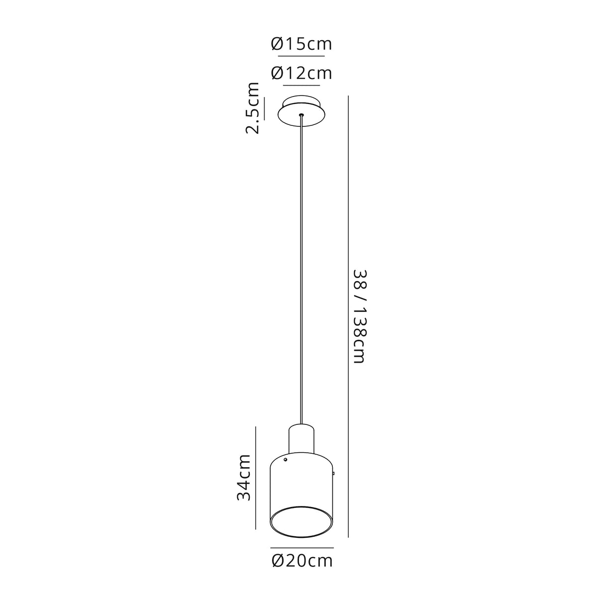 Chisholm Single Pendant, 1 Light Adjustable E27, Black/Smoke Fade Glass