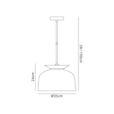Weir Single Pendant, 1 Light Adjustable E27, Antique Bronze