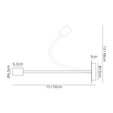 Hawkes Flexible Switched Wall Lamp, 1 Light E27, Satin Black/Brushed Copper