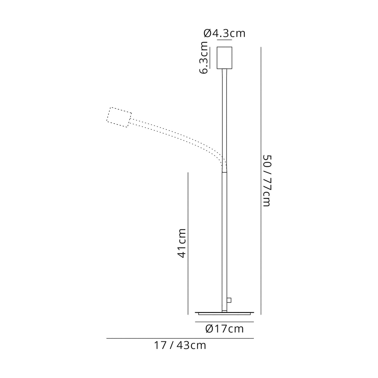 Hawkes Flexible Table Lamp, 1 Light E27, Satin Black/Brushed Copper