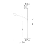 Hawkes Flexible Table Lamp, 1 Light E27, Satin Black/Brushed Copper