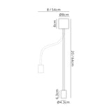 Hawkes Flexible Ceiling 1 Light E27 Satin White/Satin Nickel