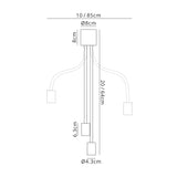 Hawkes Flexible Ceiling 2 Light E27 Satin White/Satin Nickel