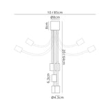 Hawkes Flexible Ceiling 5 Light E27 Satin White/Satin Nickel