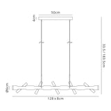 Almond Linear Pendant , 10 x 2W LED, 3000K, 2800lm, Sand Black, Gold, 3yrs Warranty