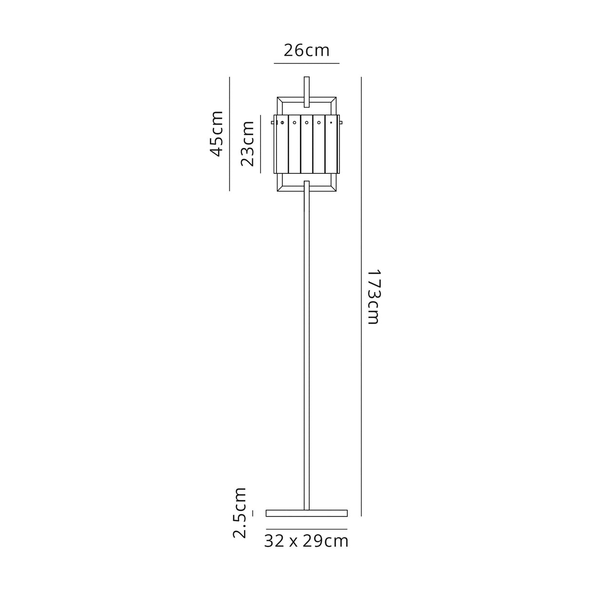 Ursem Floor Lamp, 2 Light E27, Matt Black/Crystal Sand Glass