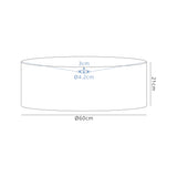 Worthington Round, 600 x 210mm Wood Effect Shade (C), Light Oak/White Laminate