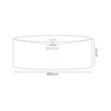 Worthington Round, 600 x 210mm Wood Effect Shade (C), Grey Oak/White Laminate
