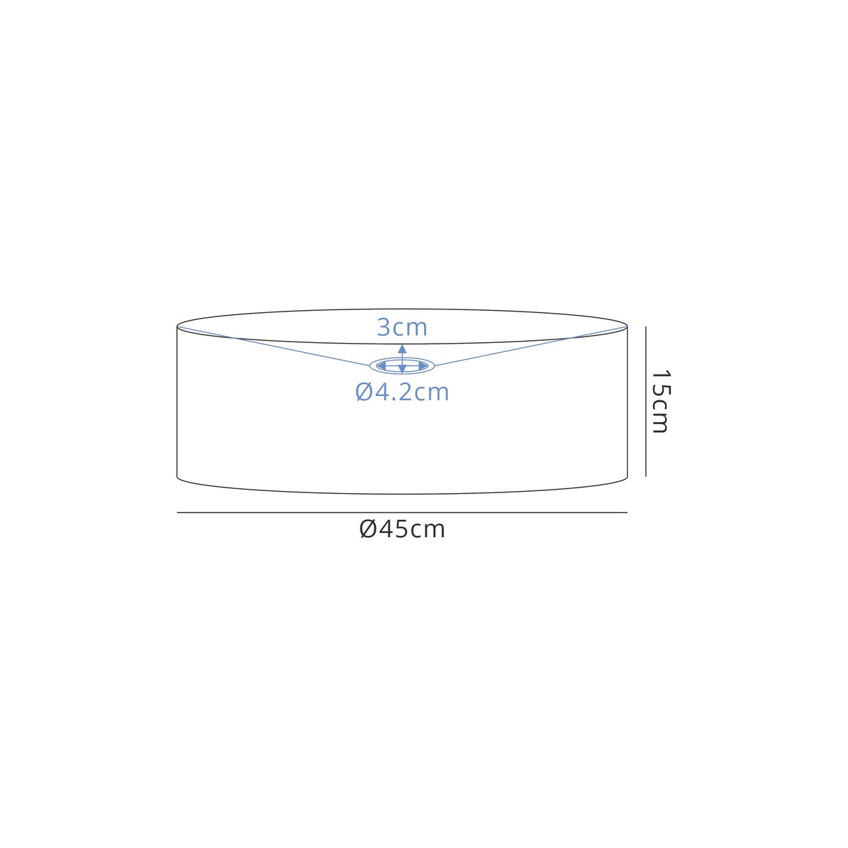 Worthington Round, 450 x 150mm Shade (B), Gold/Black