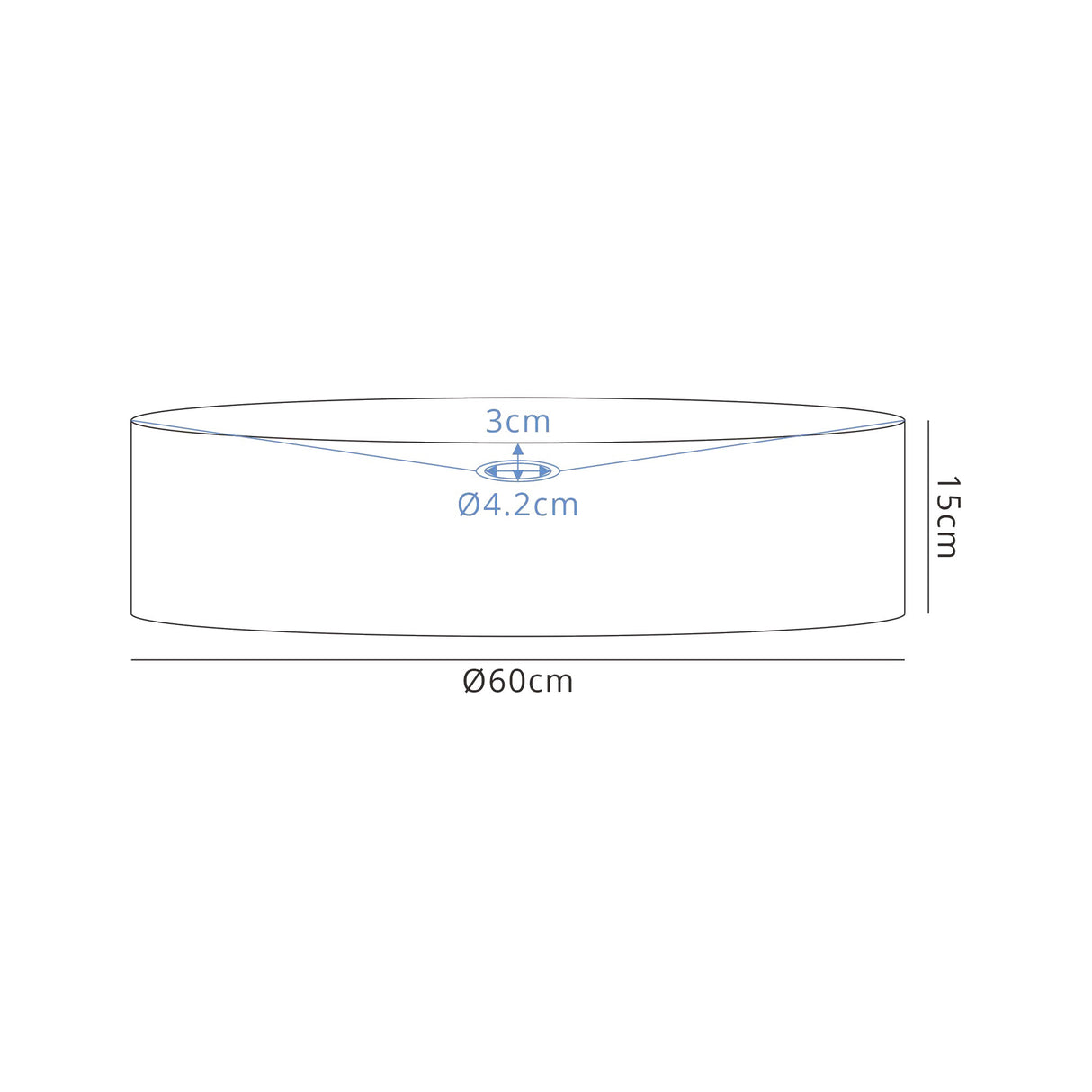 Worthington Round, 600 x 150mm Shade (B), Gold/Black
