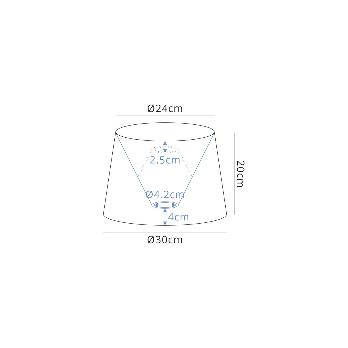 Worthington Round, 240/300 x 200mm Fabric Shade (E), Multi/White Laminate