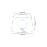 Worthington Round, 320/400 x 260mm Fabric Shade (G), Multi/White Laminate