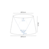 Worthington Round, 350/450 x 280mm Fabric Shade (H), Multi/White Laminate