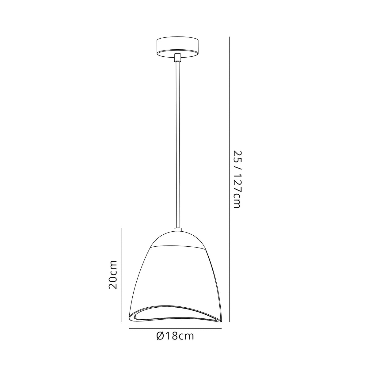 Waldron Medium Pendant, 1 x E27, White Paintable Gypsum