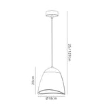 Waldron Medium Pendant, 1 x E27, White Paintable Gypsum