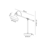 Brown Adjustable Table Lamp, 1 x E27, Graphite/Copper/White