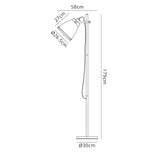 Clough Adjustable Floor Lamp, 1 x E27, Matt Black/Antique Brass/Khaki