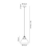 Entwistle Medium Pendant, 1 x E27, Antique Silver/Copper/White