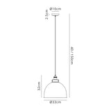 Entwistle Large Pendant, 1 x E27, Antique Silver/Copper/White