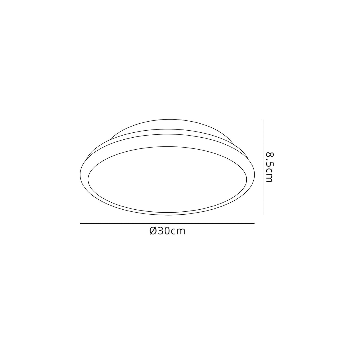 Clarke Ceiling, 30cm 1 x 12W LED, 3000K, 750lm, IP44, Satin Nickel/Crystaline, 3yrs Warranty