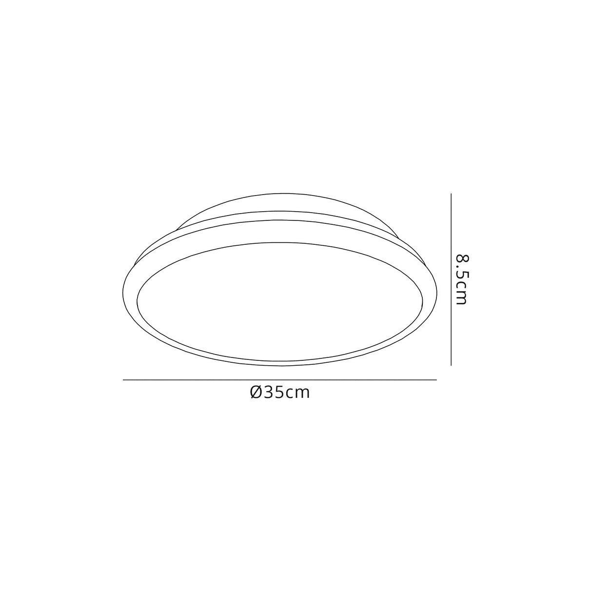 Clarke Ceiling, 35cm 1 x 18W LED, 3000K, 1044lm, IP44, Satin Nickel/Crystaline, 3yrs Warranty