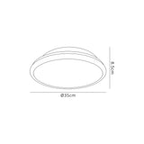 Clarke Ceiling, 35cm 1 x 18W LED, 3000K, 1044lm, IP44, Satin Nickel/Crystaline, 3yrs Warranty