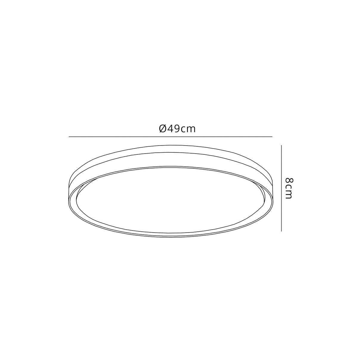 Lee Ceiling 48cm, 1 x 36W LED 3 Step-Dimmable, 3000K, 1575lm, IP44, Silver/White Acrylic, 3yrs Warranty