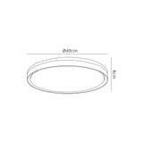 Lee Ceiling 48cm, 1 x 36W LED 3 Step-Dimmable, 3000K, 1575lm, IP44, Silver/White Acrylic, 3yrs Warranty