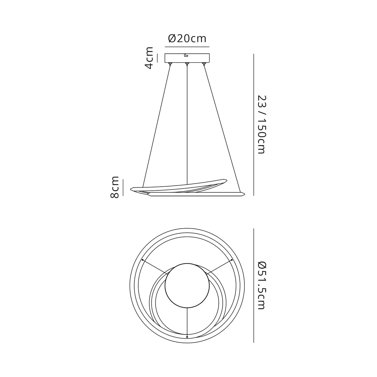 Porterfield Pendant, 1 x 40W LED, 4000K, 2996lm, 3 Step Dimming, Sand White, 3yrs Warranty