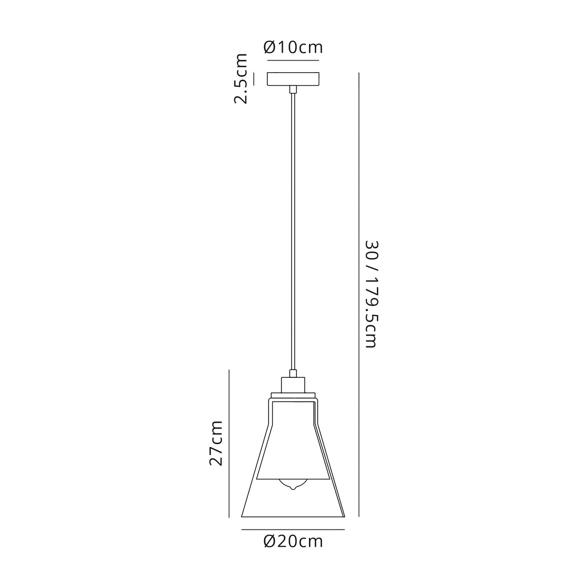 Hindmarch Pendant, 1 x E27, Antique Brass/Clear Glass