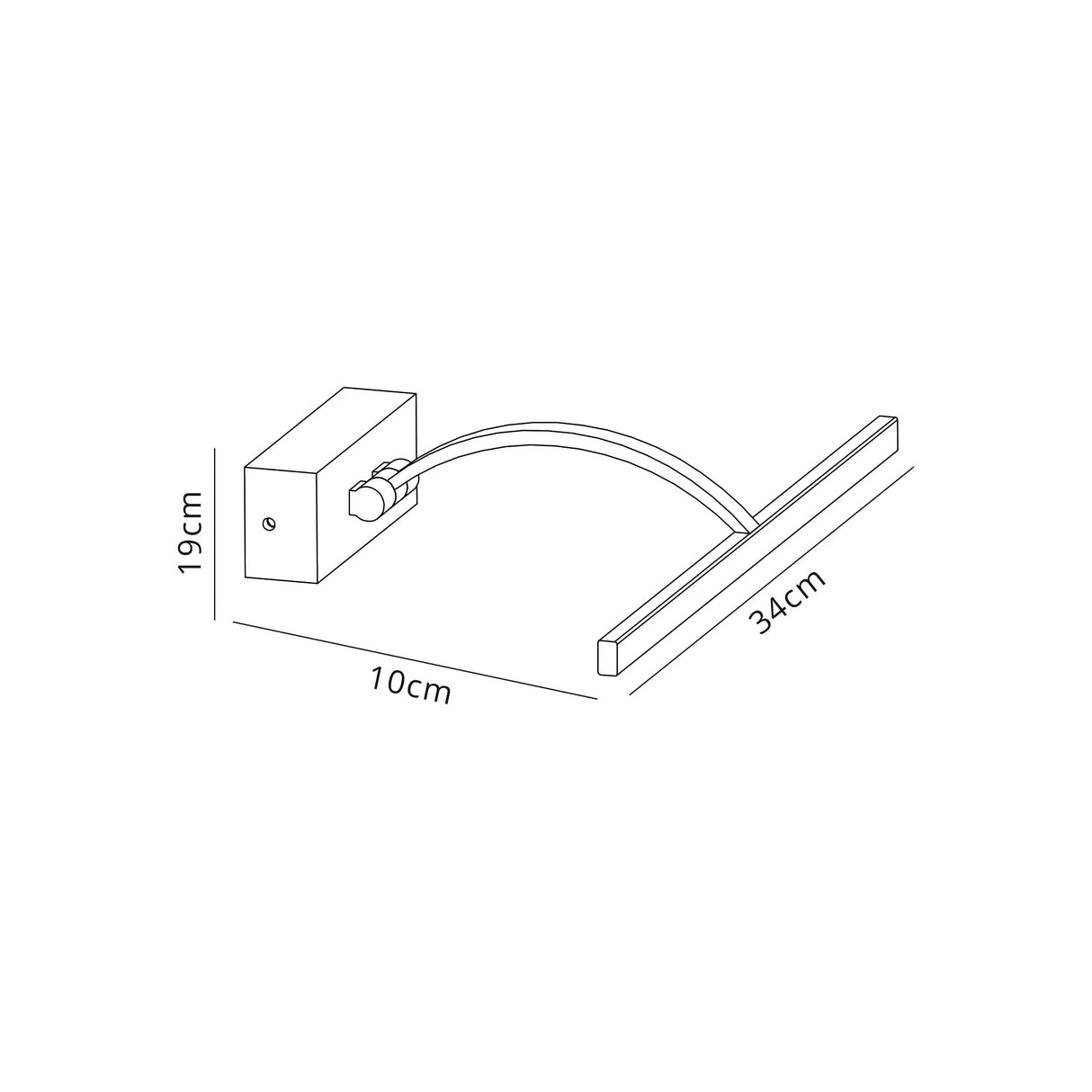 Sohna Small 1 Arm Wall Lamp/Picture Light, 1 x 6W LED, 3000K, 470lm, Satin Nickel, 3yrs Warranty
