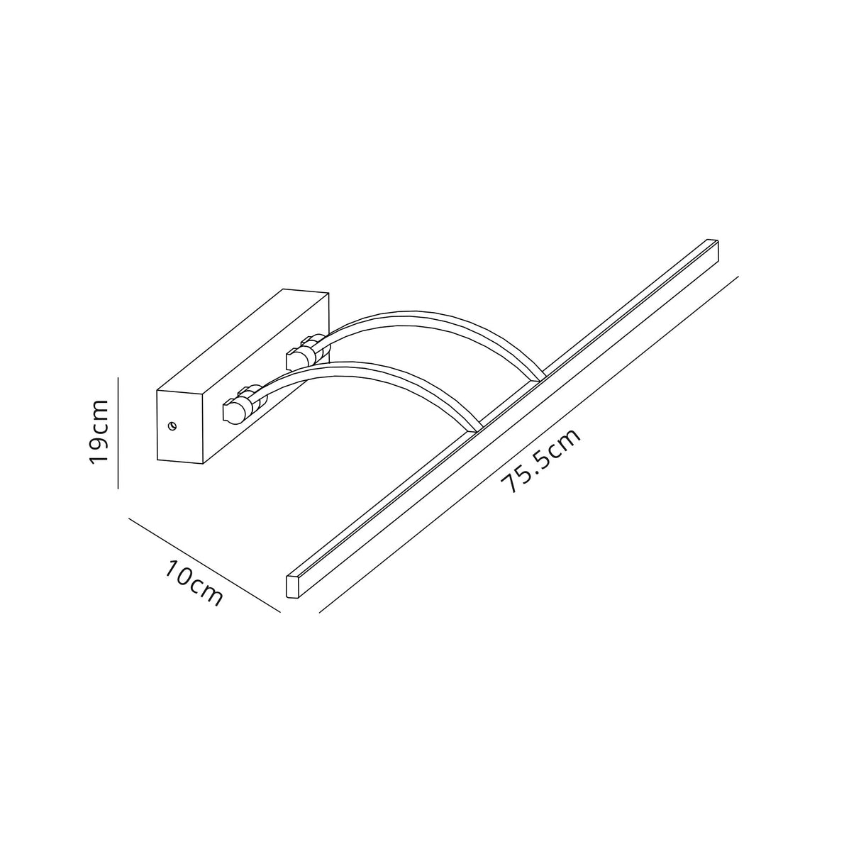 Sohna Small 2 Arm Wall Lamp/Picture Light, 1 x 14W LED, 3000K, 1070lm, Satin Nickel, 3yrs Warranty