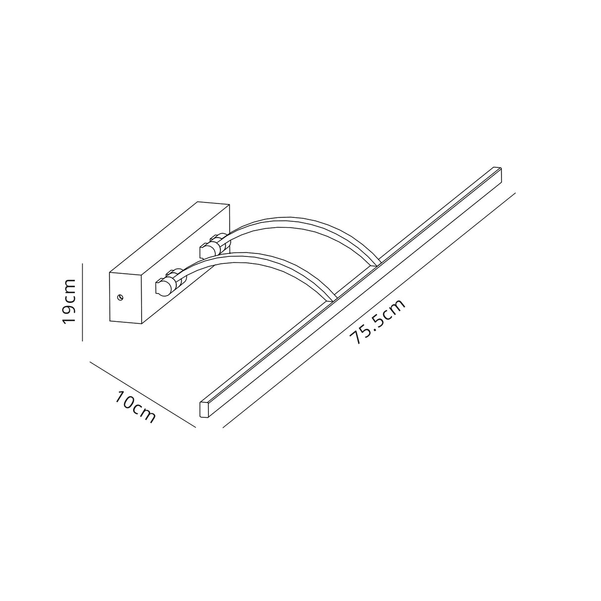 Sohna Small 2 Arm Wall Lamp/Picture Light, 1 x 14W LED, 3000K, 1070lm, Bronze, 3yrs Warranty