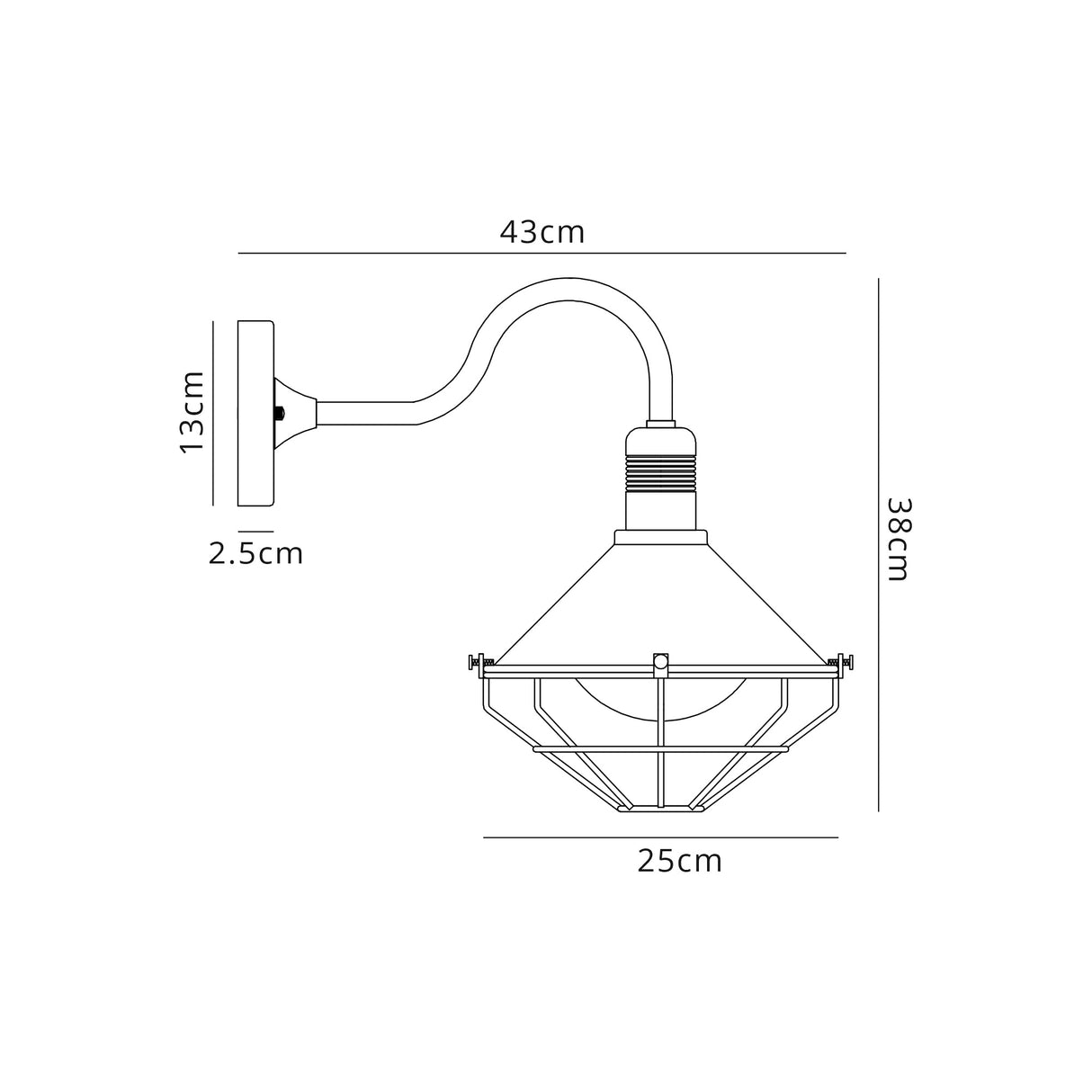 Rush Wall Lamp, 1 Light E27, IP65, Anthracite/Matt White, 2yrs Warranty