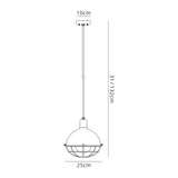 Hegan Pendant, 1 Light E27, IP65, Matt Black/Grey, 2yrs Warranty