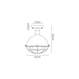 Hegan Ceiling, 1 Light E27, IP65, Matt Black/Grey, 2yrs Warranty