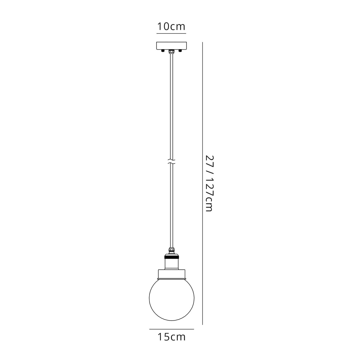 James 15cm Pendant 1 Light E27 IP65 Exterior Titanium Silver/Polished Chrome