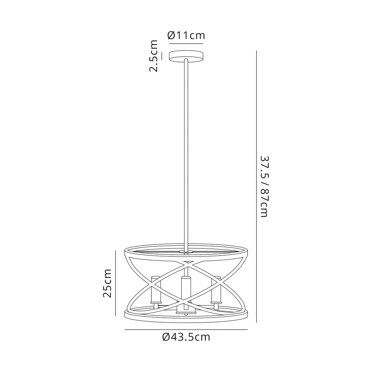 Mooney Pendant/Semi Flush, 4 x E14,Graphite / Satin Nickel