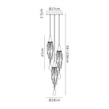Hughes Pendant Round, 3 x GU10, Polished Chrome