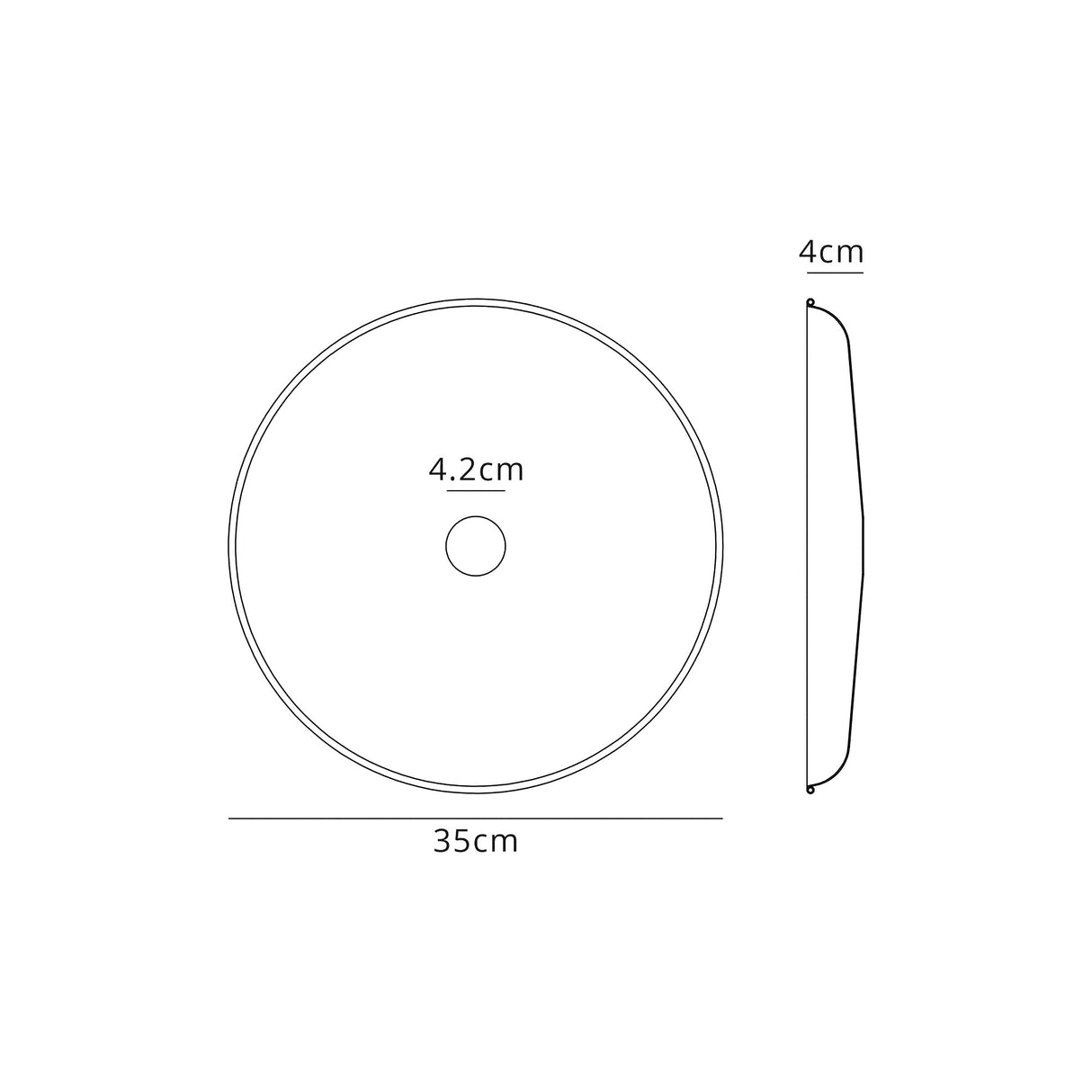 Robson Round Flat Metal 35cm Lampshade, White
