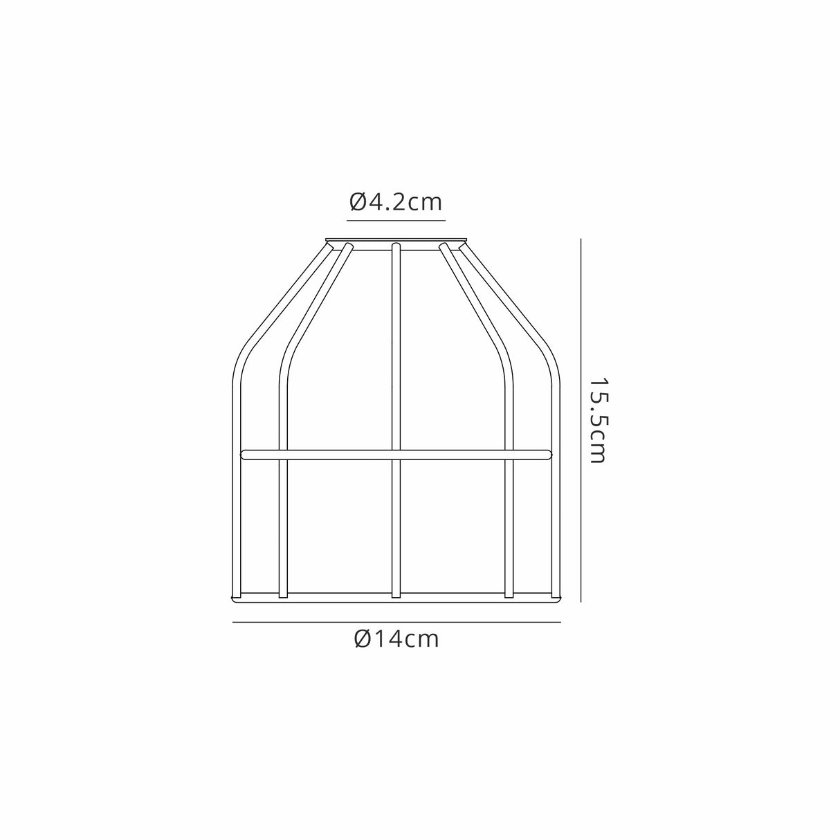 Robson Cylinder 14cm Wire Cage Shade, Black Chrome