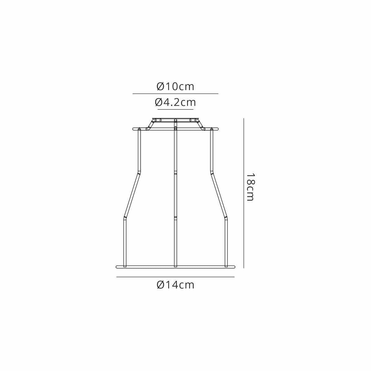 Robson Tall Round 14cm Wire Cage Shade With Angled Sides, Black Chrome