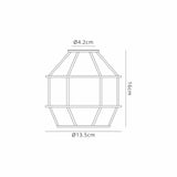 Robson Hexagon 14cm Wire Cage Shade, Cool Grey