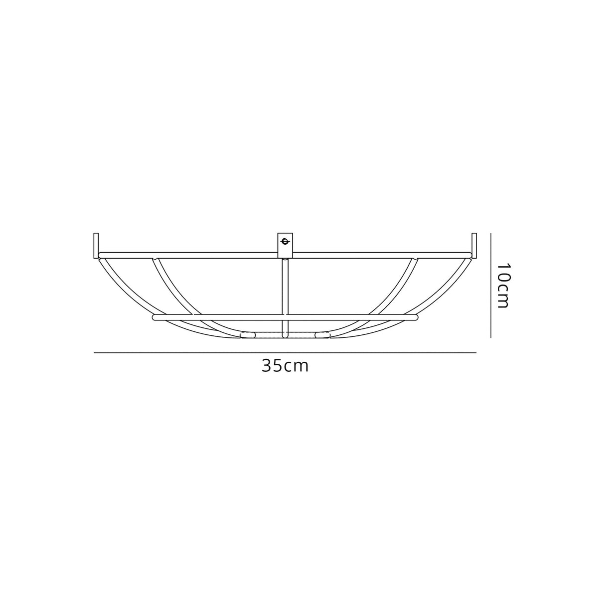 Robson Clip On Shallow Round 35cm Wire Cage Shade, Black Chrome