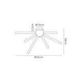 Hamilton Semi Flush 8 Light G9, Smoked & Frosted/Polished Chrome