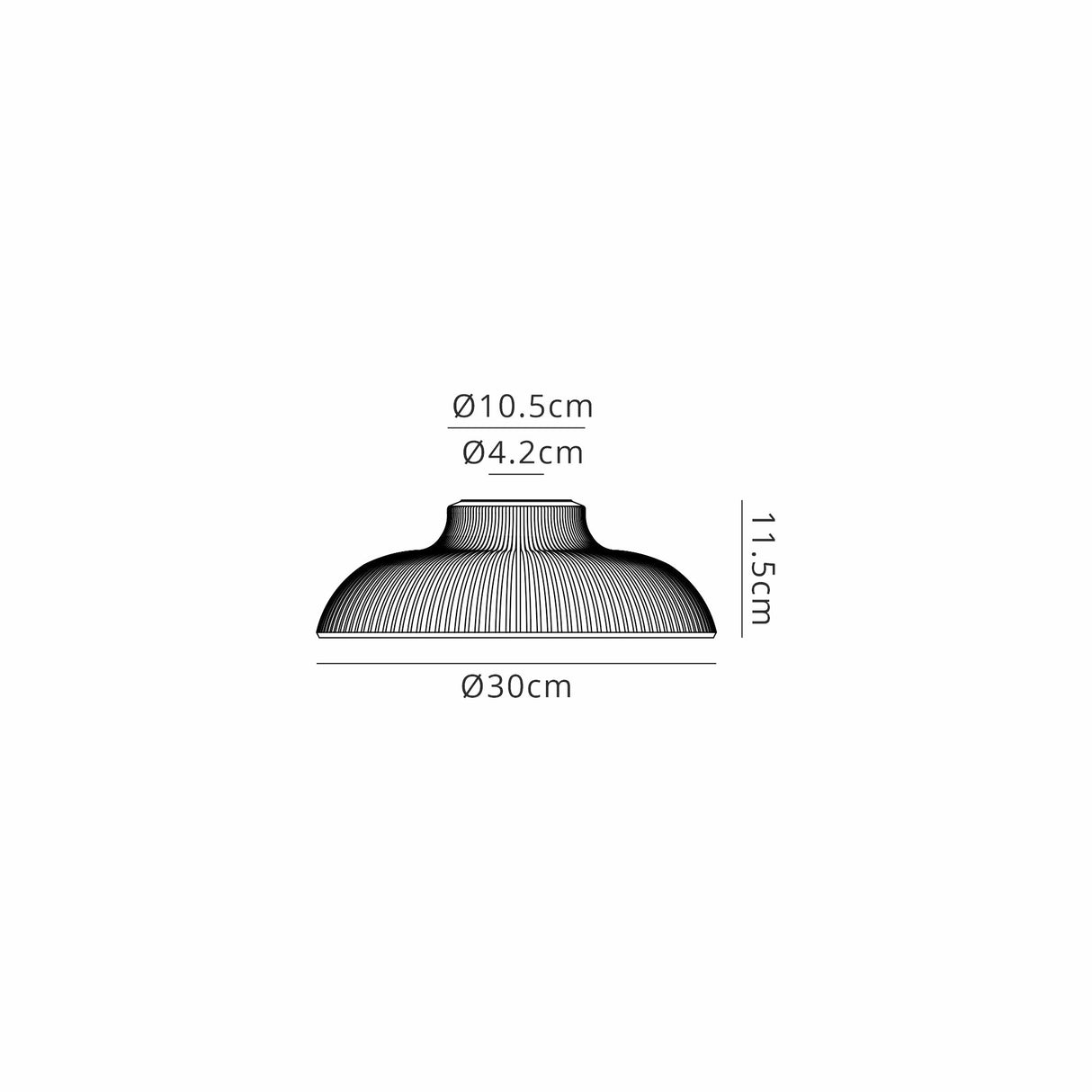 Munro Round 30cm Clear Glass (C), Lampshade