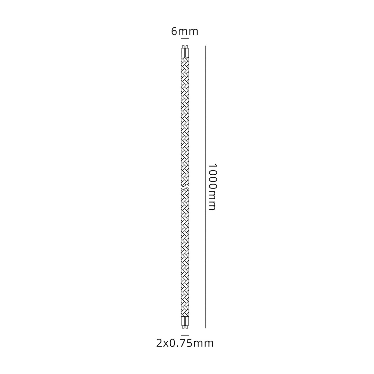 Robson 25m Roll White Braided 2 Core 0.75mm Cable VDE Approved